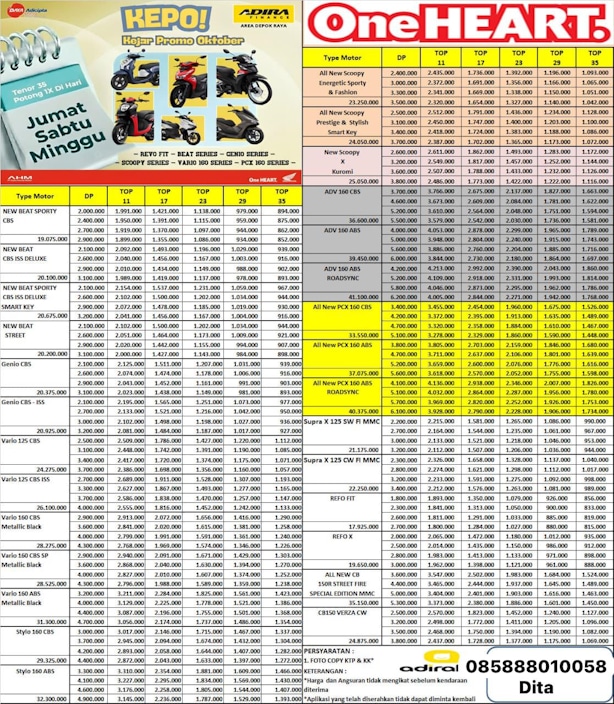 Harga Kredit Motor Honda Depok - Brosur Promo Motor Honda Promo Terbaru